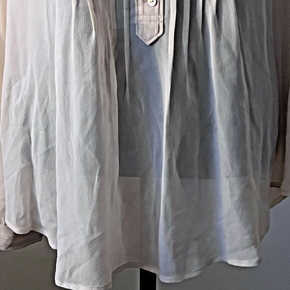 Calypso Womens Long Sleeve‎ Sheer Pintuck Button Up Top Blouse Light Pink Size M - Picture 3 of 6